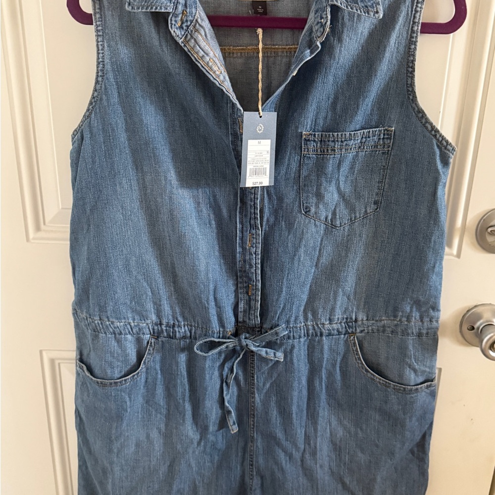 Universal Thread Denim Romper in Light Blue denim color